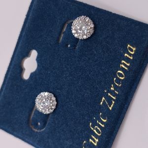 Cubic zirconia sparkling tiny studs